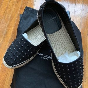 YSL black studded espadrilles Size 40